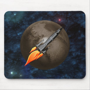 Retro Rocket-Mausunterlage Mousepad