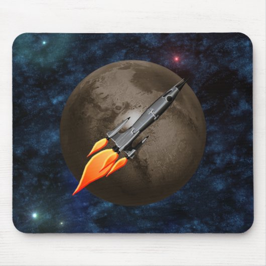 Retro Rocket-Mausunterlage Mousepad (Vorne)