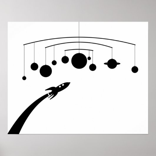 Retro Rocket Mobile Poster (Vorne)