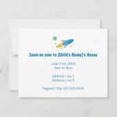 Retro Rocket-Schiffs-Geburtstag laden ein Einladung (Rückseite)