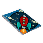 RETRO ROCKET-SCHIFFS-ILLUSTRATIONS-GEWUNDENES NOTIZBLOCK (Rechte Seite)