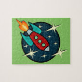 RETRO ROCKET SHIP ILLUSTRATION JIGSAW PUZZLE (Horizontal)