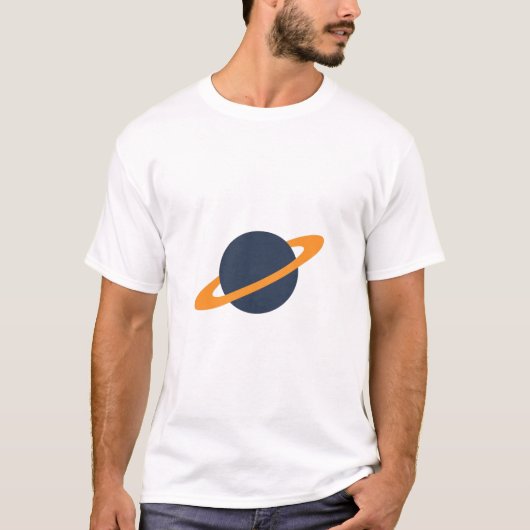 Retro Rocket Ship Orbiting Dark Planet - Outer Spa T-Shirt (Vorderseite)