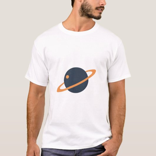 Retro Rocket Ship Orbiting Dark Planet - Outer Spa T-Shirt (Vorderseite)