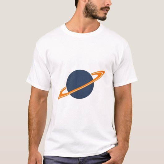 Retro Rocket Ship Orbiting Dark Planet - Outer Spa T-Shirt (Vorderseite)