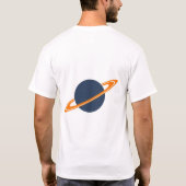 Retro Rocket Ship Orbiting Dark Planet - Outer Spa T-Shirt (Rückseite)