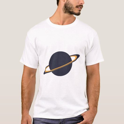 Retro Rocket Ship Orbiting Dark Planet - Outer Spa T-Shirt (Vorderseite)