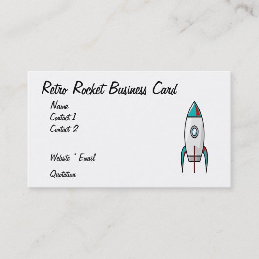 Retro Rocket-Visitenkarte Visitenkarte (Vorderseite)