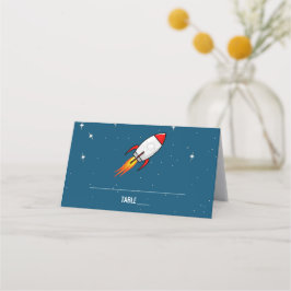 Retro Rocket Wedding Platzkarte