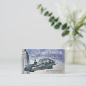 Retro Rocketeer-Visitenkarten Visitenkarte (Stehend Vorderseite)