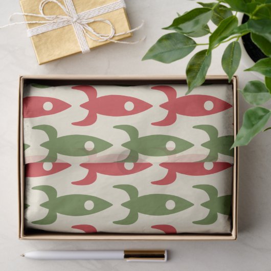 Retro Rockets Atomage Retro Weihnachtsmuster Seidenpapier (Geschenk)