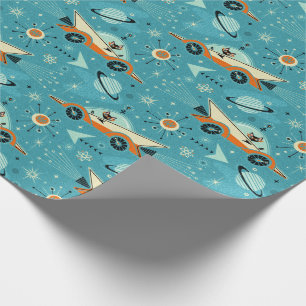 Retro Rockets Racers - Katzen ©studioxtin Geschenkpapier