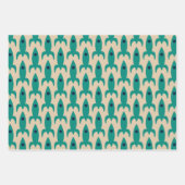 Retro Rockets Space Age Mitteljahrhundert Raketenm Geschenkpapier Set (Vorderseite 3)