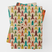 Retro Rockets Space Age Mitteljahrhundert Raketenm Geschenkpapier Set (Beispiel)