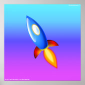 Retro-Rocketship-Poster Poster (Vorne)