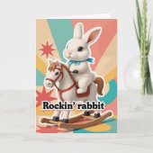 Retro rockin rabbit greeting karte (Vorderseite)