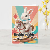 Retro rockin rabbit greeting karte (Gelbe Blume)