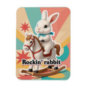 Retro rockin rabbit greeting magnet (Vertikal)