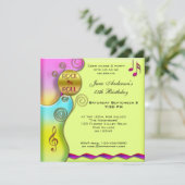 Retro Rock'n Roll Geburtstagsparty Einladung (Stehend Vorderseite)