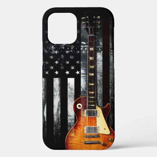 Retro Rock'n'Roll American Flag Guitar Case-Mate iPhone Hülle (Rückseite)