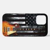 Retro Rock'n'Roll American Flag Guitar Case-Mate iPhone Hülle (Rückseite (Horizontal))
