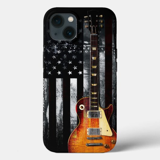 Retro Rock'n'Roll American Flag Guitar Case-Mate iPhone Hülle (Rückseite)