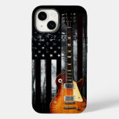 Retro Rock'n'Roll American Flag Guitar Case-Mate iPhone Hülle (Rückseite)