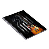 Retro Rock'n'Roll American Flag Guitar Notizblock (Rechte Seite)