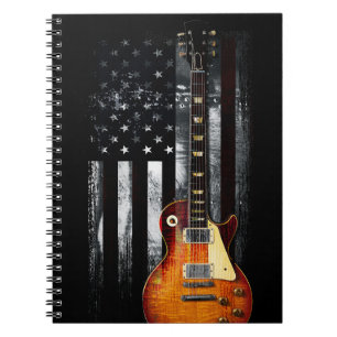 Retro Rock'n'Roll American Flag Guitar Notizblock