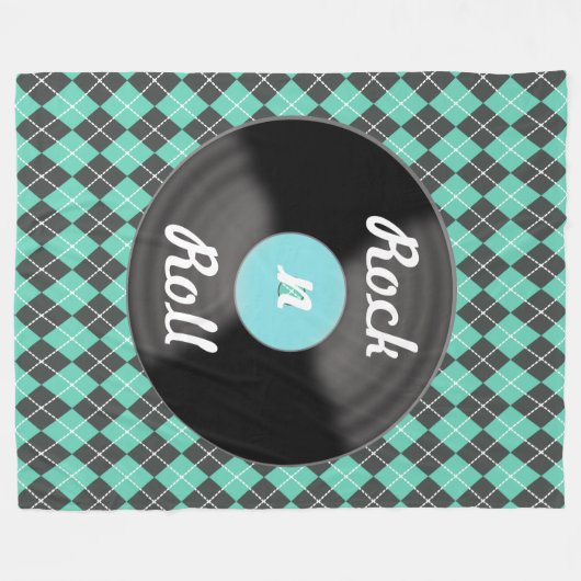 Retro Rock'n'Roll Record Fleece Blanket-Geschenk (Vorderseite (Horizontal))