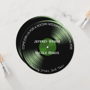 Retro Rock'n'Roll Vinyl Record Einladung zur Hochz