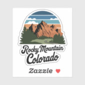 Retro Rocky Mountain Nationalpark Aufkleber (Blatt)