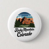 Retro Rocky Mountain Nationalpark Button (Vorderseite)