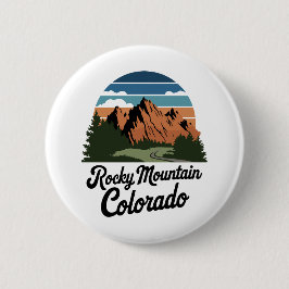 Retro Rocky Mountain Nationalpark Button