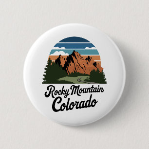 Retro Rocky Mountain Nationalpark Button