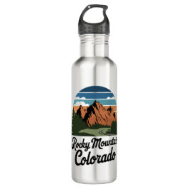 Retro Rocky Mountain Nationalpark Edelstahlflasche