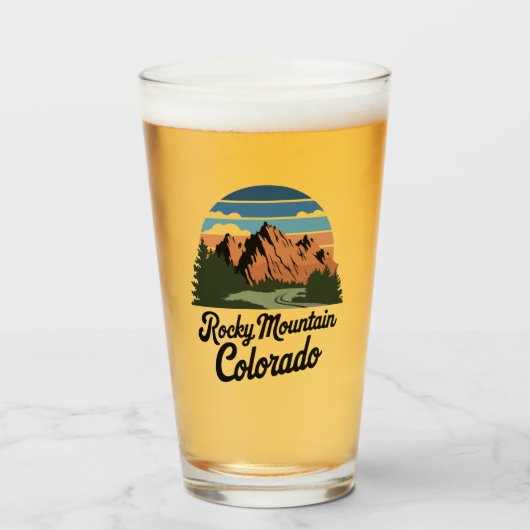 Retro Rocky Mountain Nationalpark Glas (Vorne (Gefüllt))