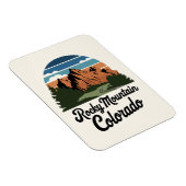Retro Rocky Mountain Nationalpark Magnet (Rechte Seite)