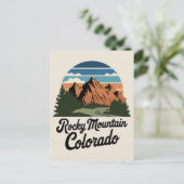 Retro Rocky Mountain Nationalpark Postkarte (Stehend Vorderseite)