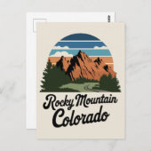 Retro Rocky Mountain Nationalpark Postkarte (Vorne/Hinten)