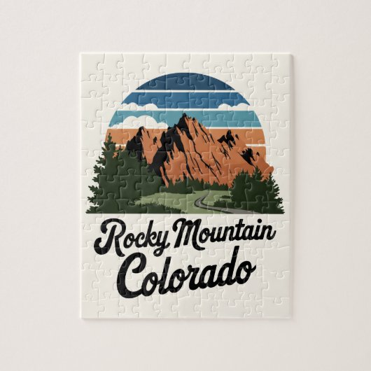Retro Rocky Mountain Nationalpark Puzzle (Vertikal)