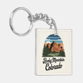 Retro Rocky Mountain Nationalpark Schlüsselanhänger (Vorderseite links)