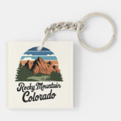 Retro Rocky Mountain Nationalpark Schlüsselanhänger (Rückseite)