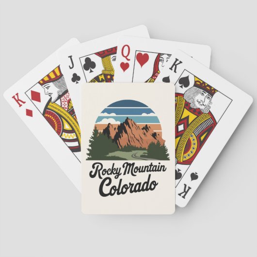 Retro Rocky Mountain Nationalpark Spielkarten (Rückseite)