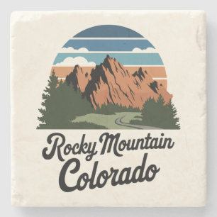 Retro Rocky Mountain Nationalpark Steinuntersetzer