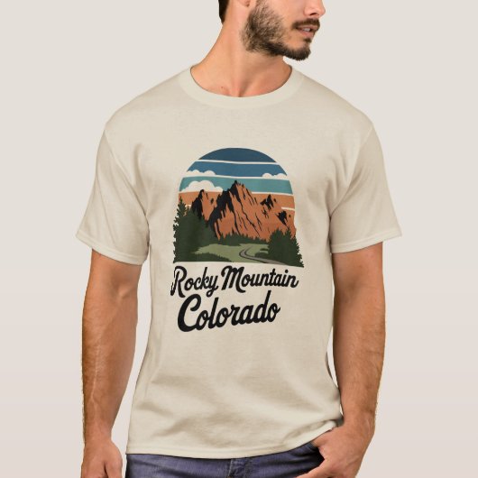 Retro Rocky Mountain Nationalpark T-Shirt (Vorderseite)