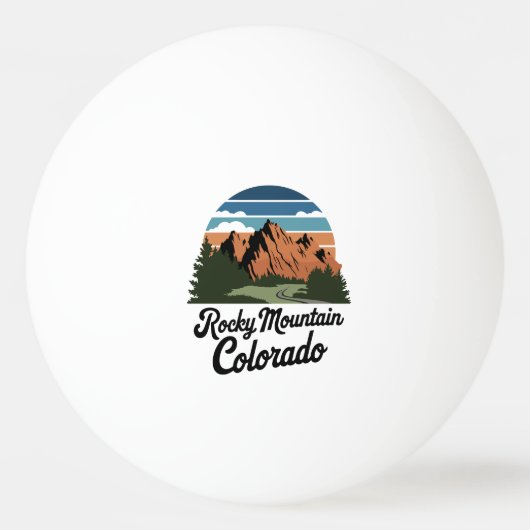 Retro Rocky Mountain Nationalpark Tischtennisball (Vorderseite)