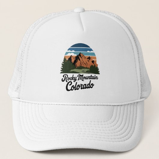 Retro Rocky Mountain Nationalpark Truckerkappe (Vorderseite)