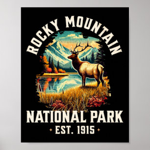 Retro Rocky Mountains Nationalpark Vintage USA Poster