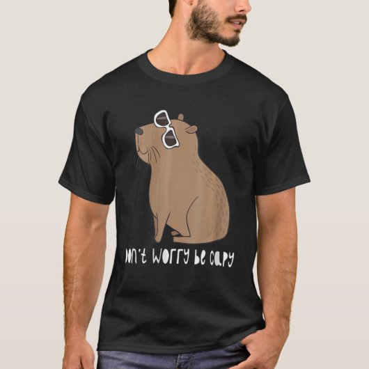 Retro Rodent Capybara machen Sie sich keine Sorgen T-Shirt (Vorderseite)